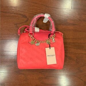 Juicy Couture Coral Satchel with Gold Accents